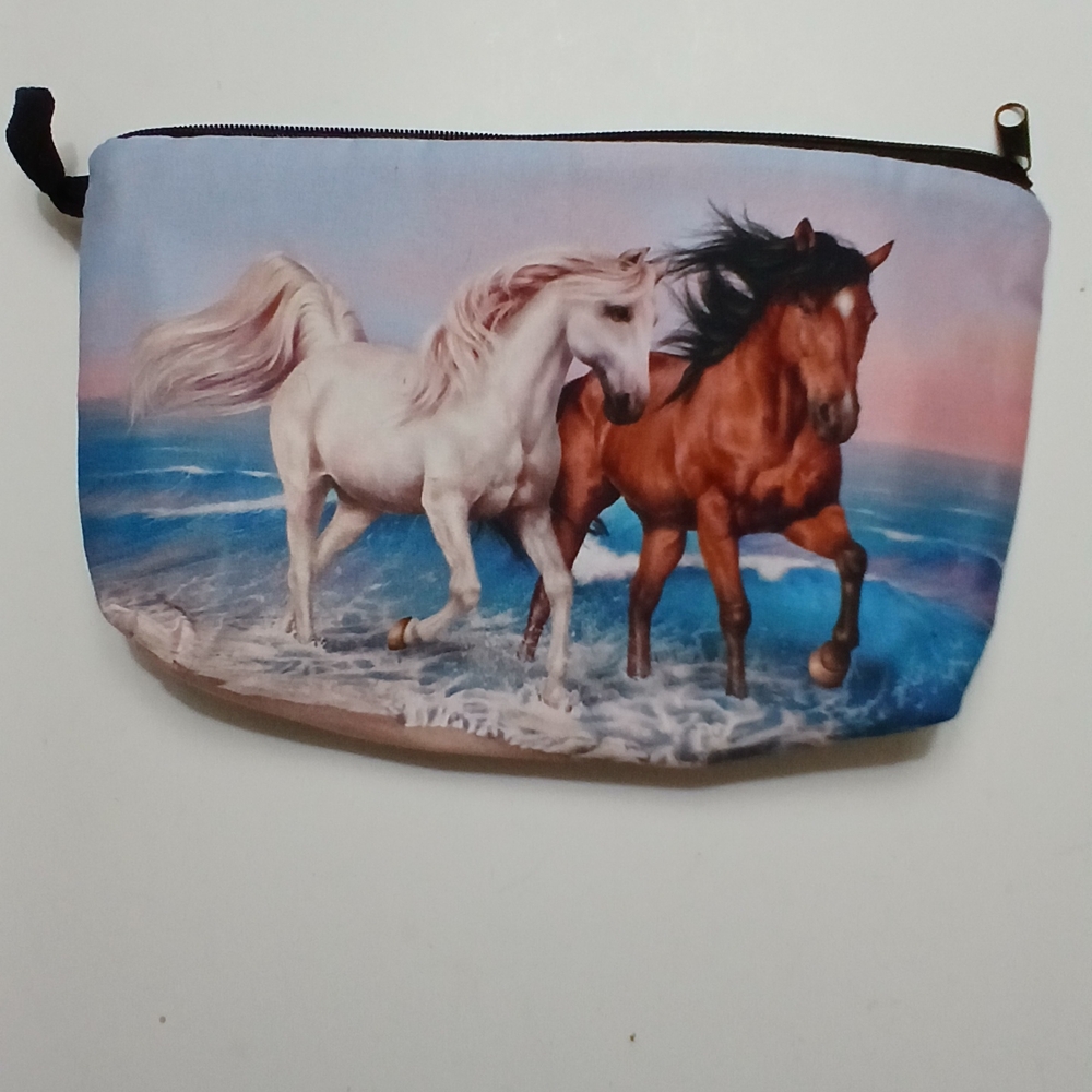 Horse Print Cosmetic Bag